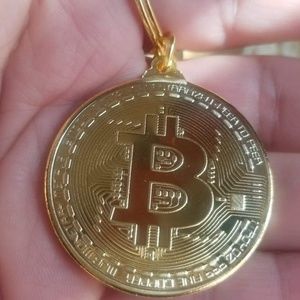 Gold color bitcoin Keychain